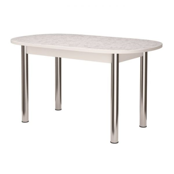 Стол раздвижной овальный, 1180(1480)х690 мм, берилл, опоры Брифинг, хром