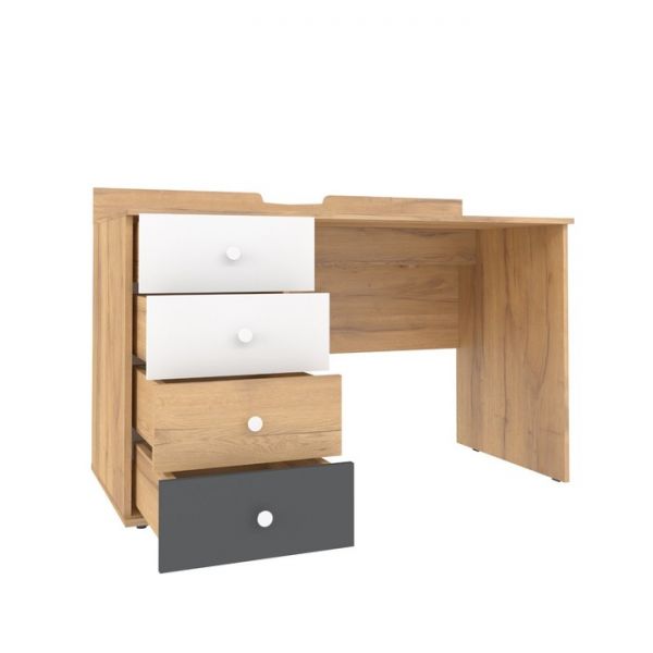 Стол письменный «Лойс 84», 1230 ? 606 ? 744 мм, цвет дуб золотистый / белый / графит