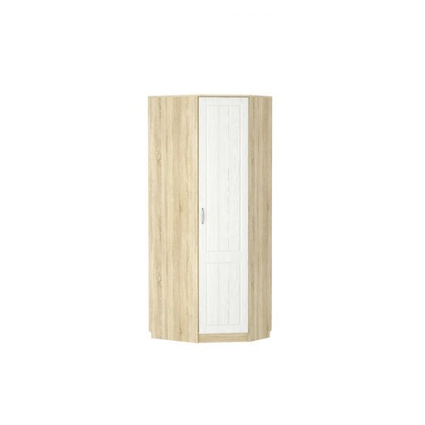 Шкаф угловой Оливия НМ 014.11 Х, 693х887х2198, Правый, Белое дерево/Дуб Сонома