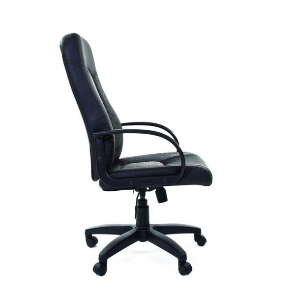 Кресло руководителя Chairman 429 экопремиум серый+ткань 10-356 черная