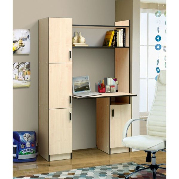 Стол компьютерный №13, 1116 ? 600 ? 1720 мм, цвет клён/венге