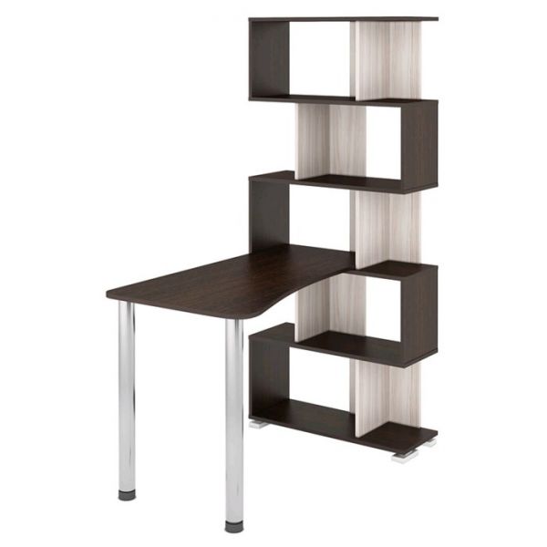 Стол-стеллаж «СЛ 5СТ 2», 750 ? 1182 ? 1731 мм, цвет карамель / венге / карамель