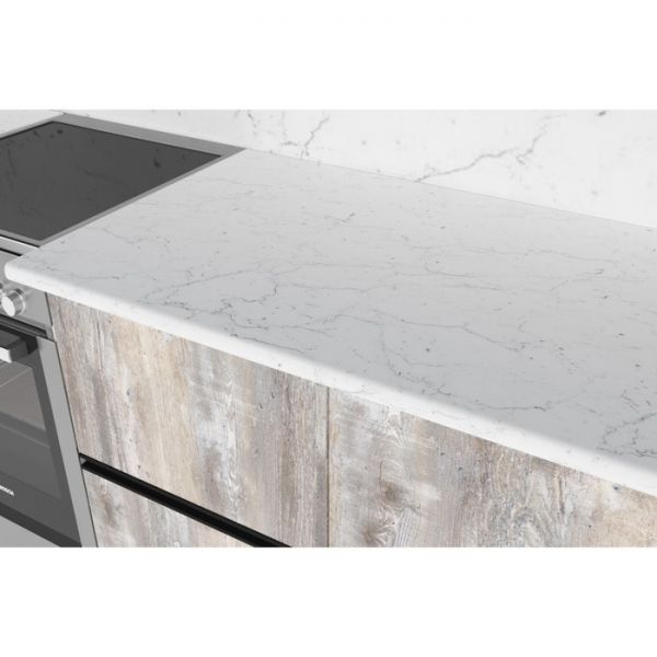 Кухонный гарнитур Аквамарин Экстра 2500х600 белый/мрамор марквина белый/капри/пайн экзотик