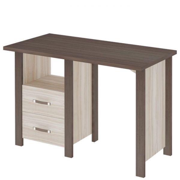 Стол СТД-115 с тумбой, 1150 ? 640 ? 750 мм, цвет нельсон / белый