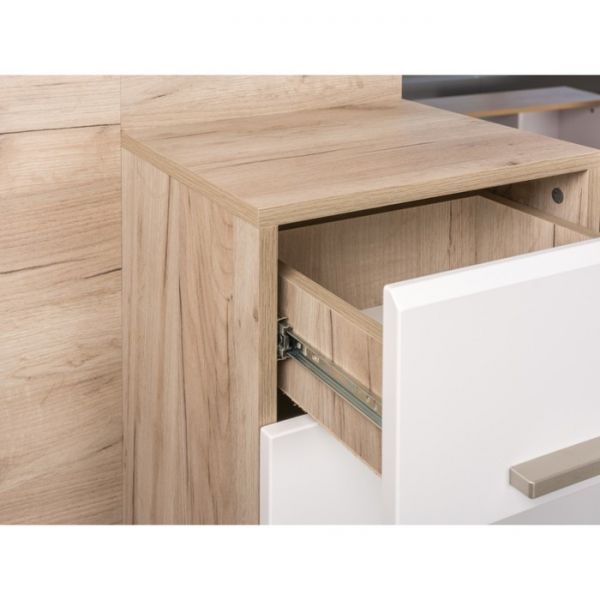 Прихожая Лайн 10.16, 898х351х2100, Дуб крафт серый/Белый глянец