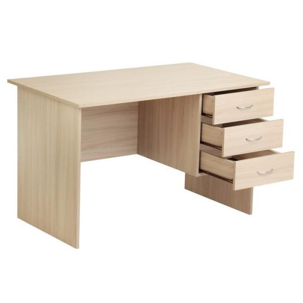 Стол письменный с встроенной тумбой 1200х700х750 Ясень Шимо светлый