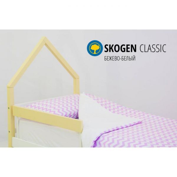 Детская кровать-домик мини "Svogen бежево-белый"