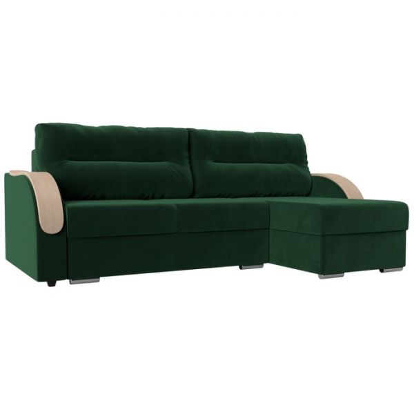 Угловой диван «Дарси», механизм еврокнижка, велюр, цвет бежевый