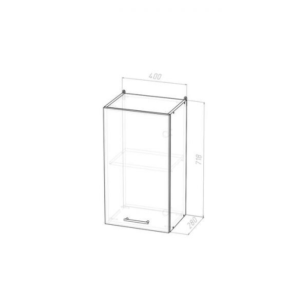 Шкаф навесной Лариса 400х300х720 с 1 дверцей  белый/латте