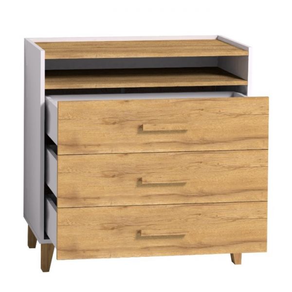 Комод «Айрис 455», 832 ? 420 ? 881 мм, цвет белый / дуб золотистый