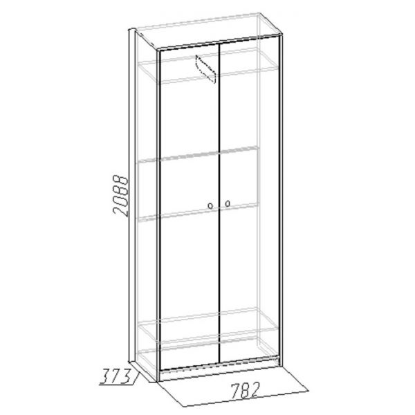 Шкаф для одежды «Комфорт 6», 782 ? 373 ? 2088 мм, цвет венге