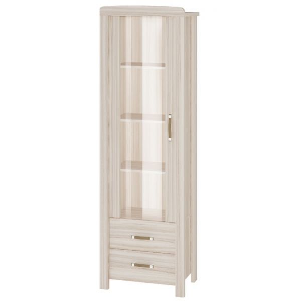 Витрина со стеклянным фасадом, 600 ? 360 ? 1910 мм, цвет карамель / белый