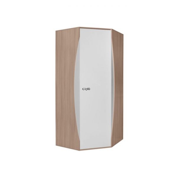 Шкаф угловой «Виолетта», 980 ? 980 ? 2250 мм, цвет ясень шимо светлый / белый глянец