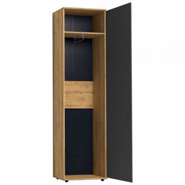 Шкаф для одежды и белья Crown 8, 560 ? 400 ? 2113 мм, цвет дуб золотистый / графит