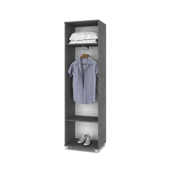 Шкаф двустворчатый с зеркалом Карина К22 600x420x2100 Камень темный/дуб ирландский