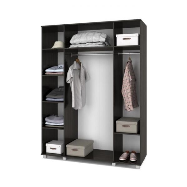 Шкаф Ева Е41 520х1600х2100 четырёхстворчатый с зеркалом Венге/дуб млечный