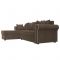 Угловой диван «Рейн», механизм еврокнижка, угол правый, рогожка, коричневый / кант бежевый