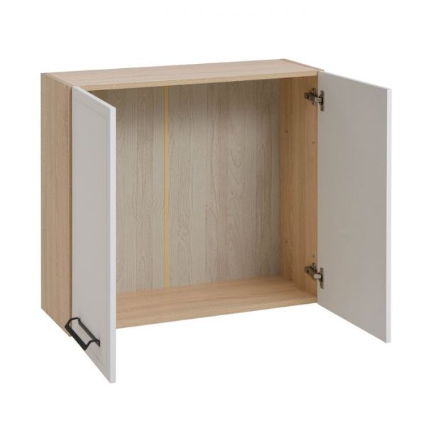 Шкаф навесной под посудосушитель Квадро 800х290х720 Дуб сонома/Нубук Милк