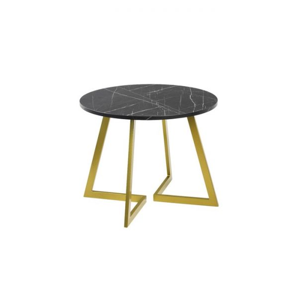 Стол РИМ D-940/1390х940х760 Камень Черный/Опора Гермес золотая
