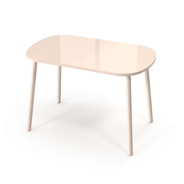 Обеденный стол «Союз», 1030 ? 640 ? 720 мм, цвет стекло бежевое / ноги F3 бежевые