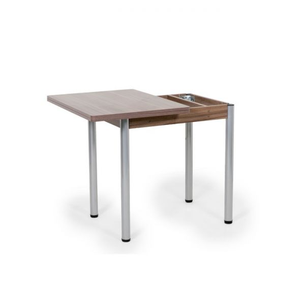 Стол Ирис поворотно-раскладной (ножки окрас Серебро), 1200x600x750, Шимо темный