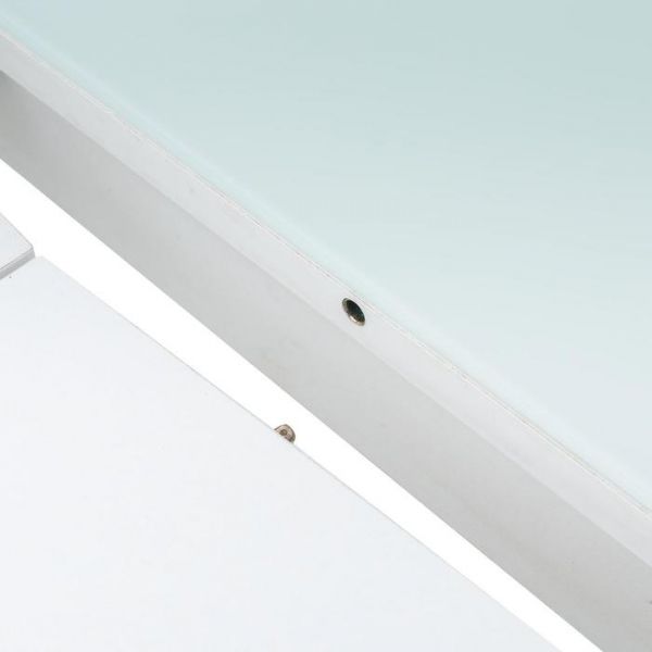 Стол раздвижной Leset Мидел, металл белый, стекло белое 1200/1520х700х740