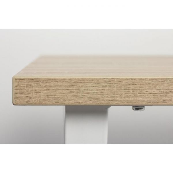 Стол АТЛАНТ-08 1400*900х750 Дуб Бардалино серый/Опора АТЛАНТ-Белый глянец