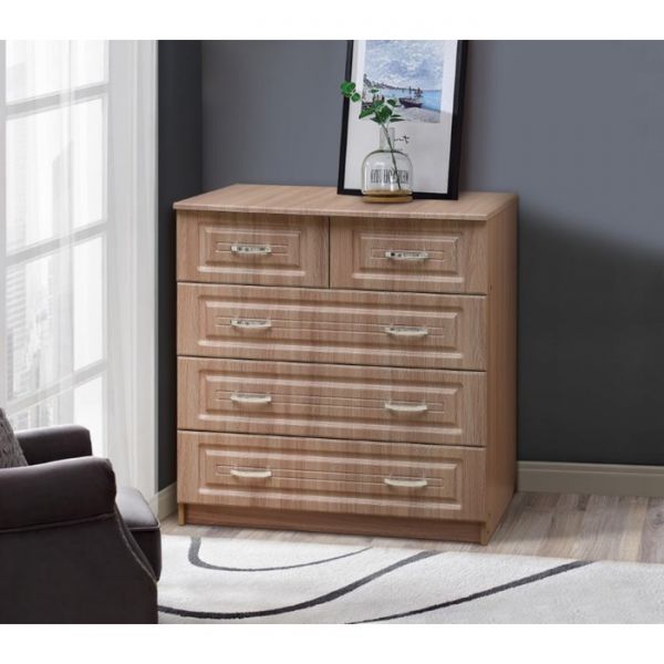 Комод №2.2, 910 ? 525 ? 880 мм, 5 ящиков, цвет ясень шимо тёмный