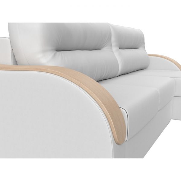 Угловой диван «Дарси», механизм еврокнижка, экокожа, цвет бежевый