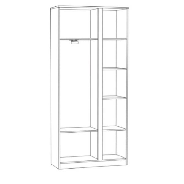 Шкаф 2х створчатый Ника 13.11, 918х383х2079, Ясень анкор светлый