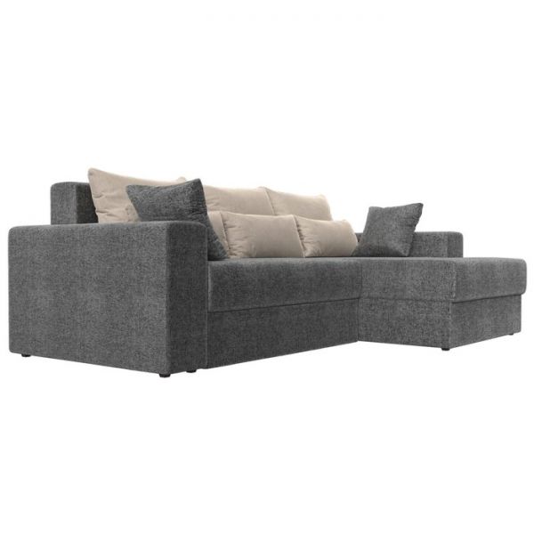 Угловой диван «Мэдисон», механизм еврокнижка, рогожка, правый угол, цвет серый
