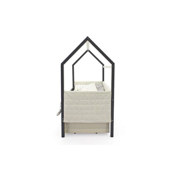 Детская кровать-домик мягкий Бельмарко  Svogenграфит-белый