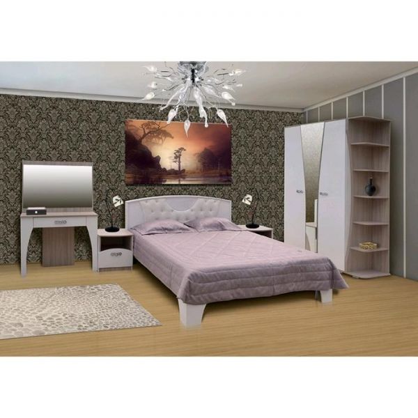 Тумба прикроватная «Виолетта», 454 ? 496 ? 500 мм, цвет ясень шимо светлый / белый глянец