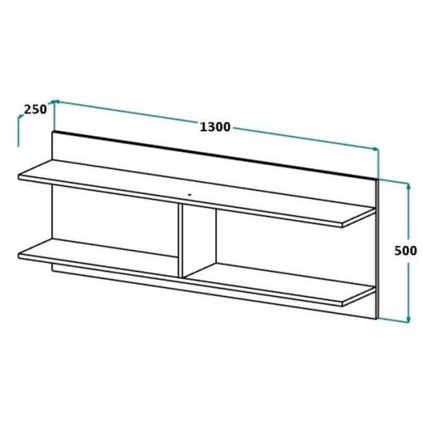 Полка навесная  ЛАЙТ, 500х1300х250 Дуб Сонома