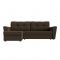 Угловой диван «Амстердам лайт», еврокнижка, правый угол, рогожка, цвет коричневый