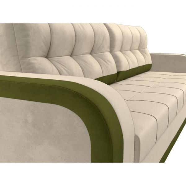 Диван прямой «Марсель», механизм еврокнижка, микровельвет, цвет бежевый / зелёный