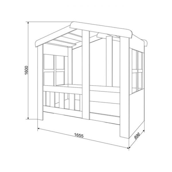 Детская кровать-чердак «Астра домик», без ящика, цвет белый / салатовый