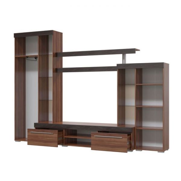 Стенка ДЖОРДАН  2800х460х2000 Слива/МДФ-Венге