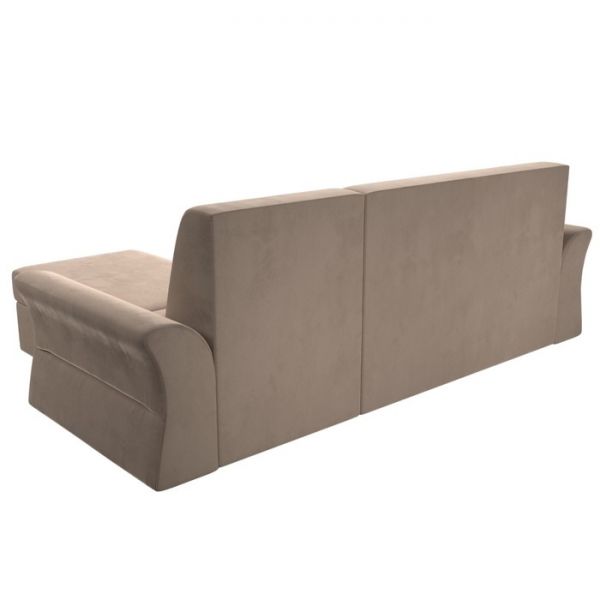 Угловой диван «Клайд», механизм дельфин, велюр, цвет бежевый