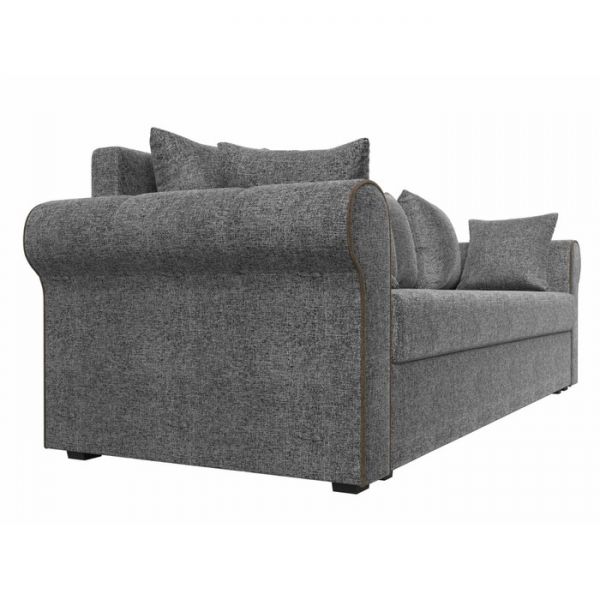 Прямой диван «Рейн», механизм еврокнижка, рогожка, цвет бежевый / кант коричневый