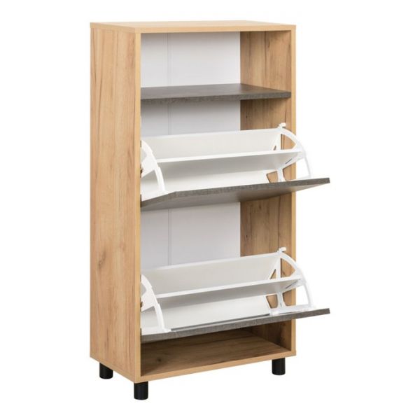 Обувница Крафт 13.111, 550х283х1025, Камень темный/Дуб крафт золотой