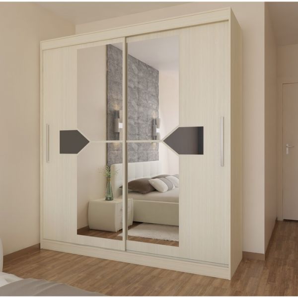 Шкаф многоцелевого назначения Оскар-11-1 2200х1840х604 Сосна карелия Черное стекло