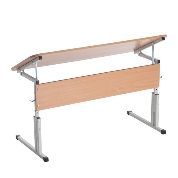 Стол ученический закругл. двухместный регулируемая по углу наклона и высоте ростовая гр.№3-5