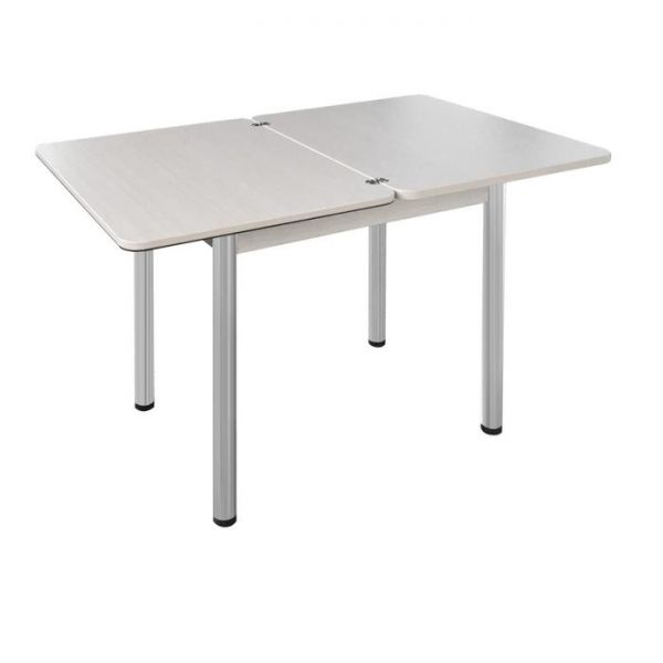 Стол поворотно-раскладной "Ника", Орхидея 3, покрытие стекло, подстолье белёный дуб