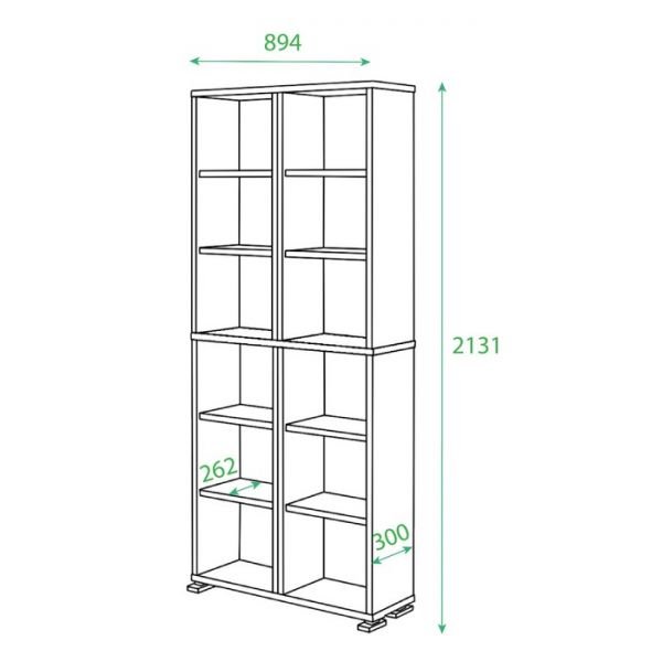 Стеллаж, 890 ? 300 ? 2130 мм, цвет венге
