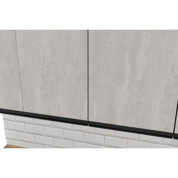 Кухонный угловой гарнитур Симфония мега прайм 2700х1500 Бетон светлый,бетон темный/Венге