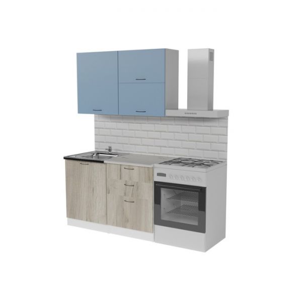 Кухонный гарнитур Лидия лайт 1200х600 Белый/Сосна/Капри, Бетон темный