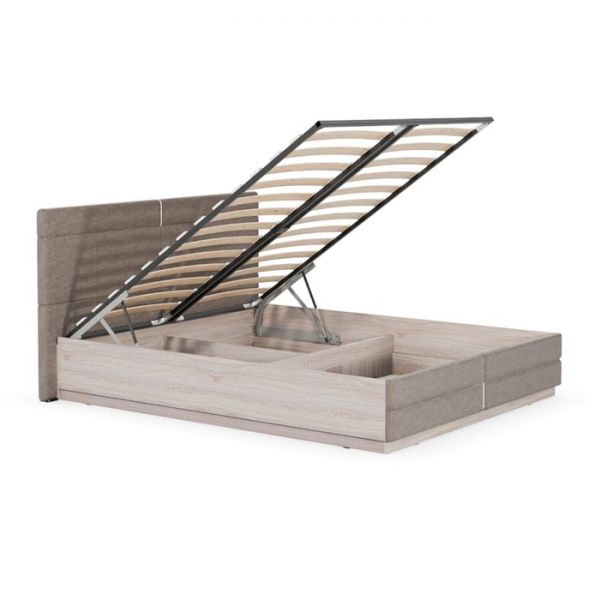 Кровать 1600х2000, ортопед с подъем.механизмом, Анкор светлый/Саванна латте