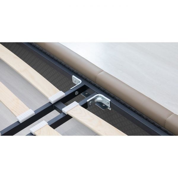 Кровать Хлоя, 1800х2000, ортопедическое осн+ПМ, Пегасо капучино/Бежево-коричневый