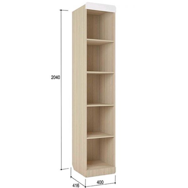 Пенал «Стиль 5.1», левый, 400 ? 416 ? 2040 мм, цвет туя светлая / кофе с молоком